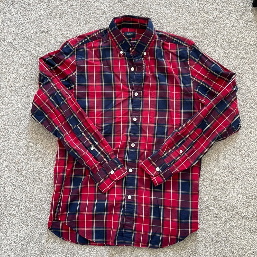 NWOT J. Crew Factory Mens Long Sleeve Button Down Shirt Size Small Plaid
